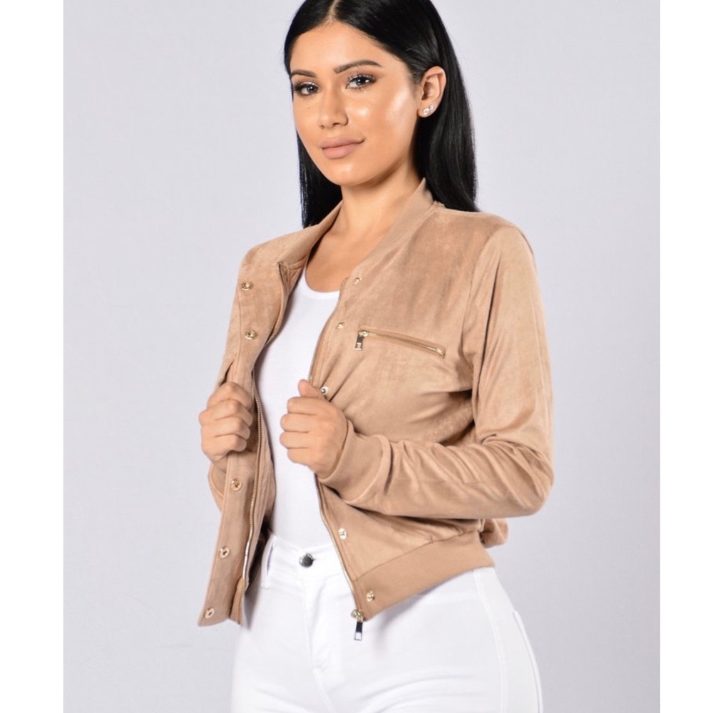Suede Zip-Up Jacket